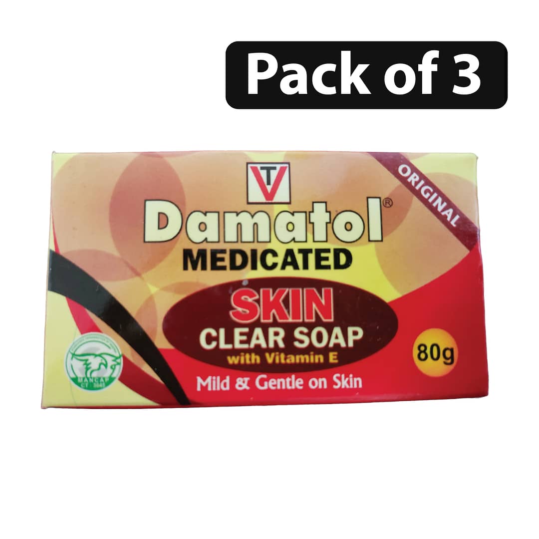 (Pack of 3) Damatol medicated skin clear soap 80g (Pack of 3) Damatol medicated skin clear soap 80g