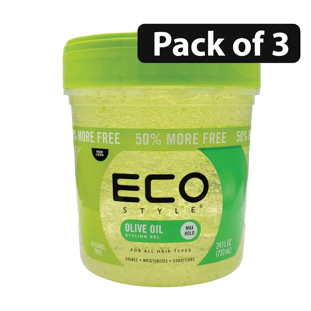 (Pack of 3) Eco Olive Oil Style Gel 24Fl.oz (Pack of 3) Eco Olive Oil Style Gel 24Fl.oz