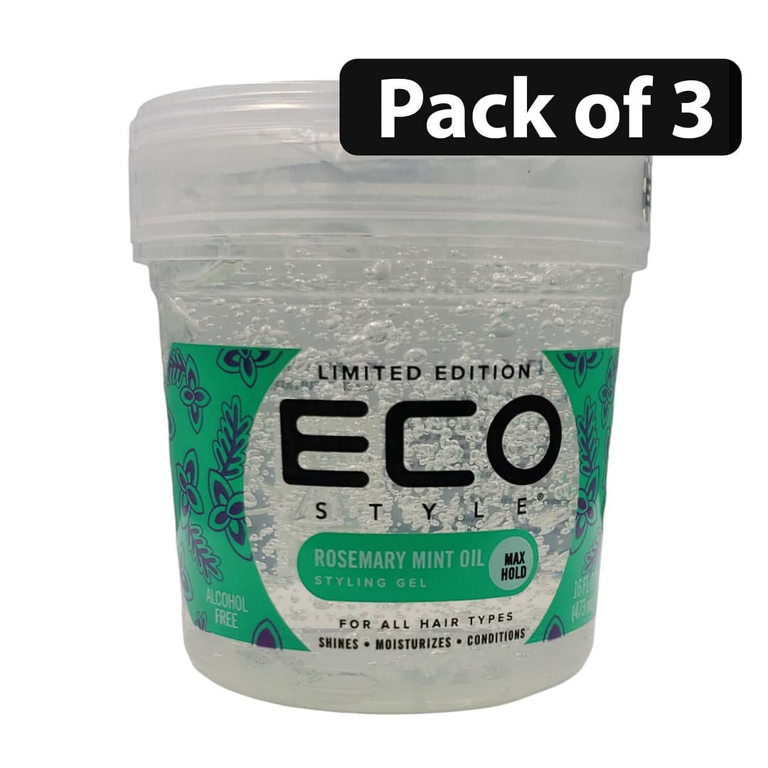 (Pack of 3) Eco Rosemary Mint Oil Styling Gel 16fl.oz (Pack of 3) Eco Rosemary Mint Oil Styling Gel 16fl.oz