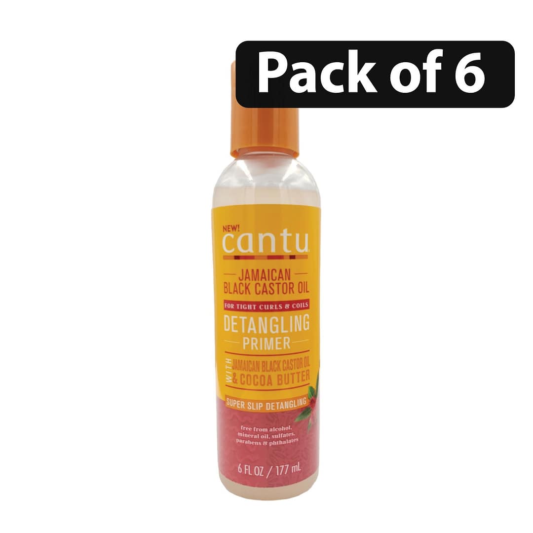 (Pack of 6) Cantu Jamaican Black Castor Detangling Primer 177ml (2) (Pack of 6) Cantu Jamaican Black Castor Detangling Primer 177ml