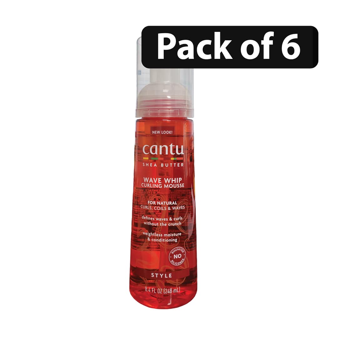 (Pack of 6) Cantu Shea Butter for Natural Hair Wave Whip Curling Mousse 8.4oz (2) (Pack of 6) Cantu Shea Butter for Natural Hair Wave Whip Curling Mousse 8.4oz
