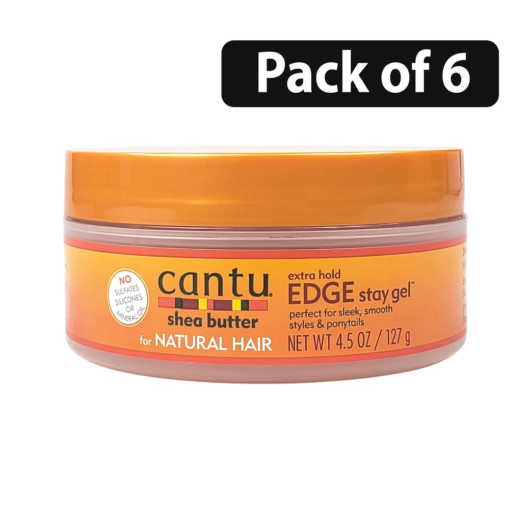 (Pack of 6) Cantu shea butter for Natural Hair Edge Stay Gel 4.5oz (Pack of 6) Cantu shea butter for Natural Hair Edge Stay Gel 4.5oz