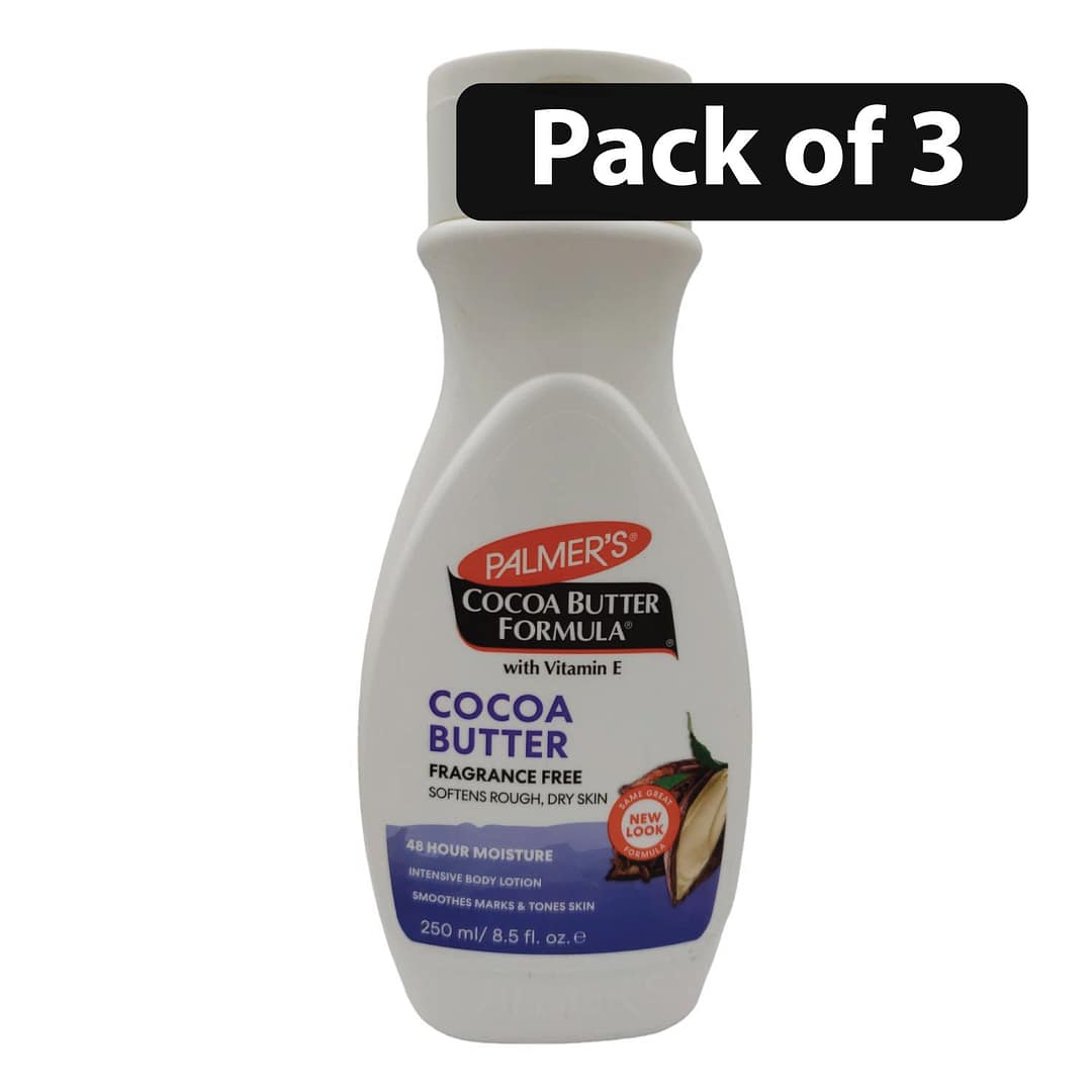 (Pack of 3) Palmer's Cocoa Butter Fragrance Free Intensive Body Lotion 250ml/8.5oz 1 (Pack of 3) Palmer's Cocoa Butter Fragrance Free Intensive Body Lotion 250ml8.5oz