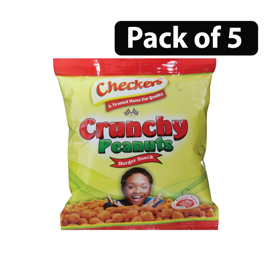(Pack of 5) Checkers Crunchy Peanuts 25g (Pack of 5) Checkers Crunchy Peanuts 25g
