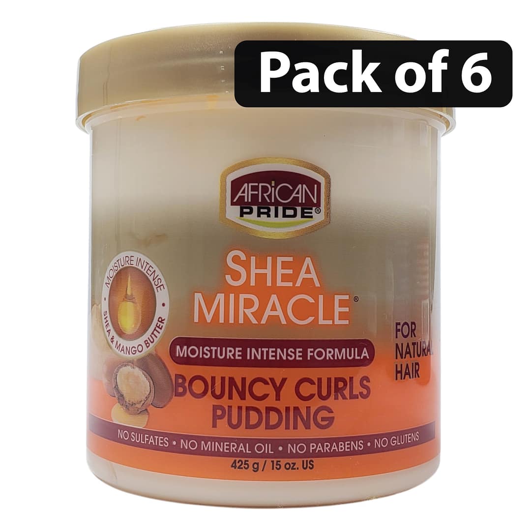 (Pack of 6) African Pride Shea Miracle Bouncy Curls Pudding 15oz (Pack of 6) African Pride Shea Miracle Bouncy Curls Pudding 15oz