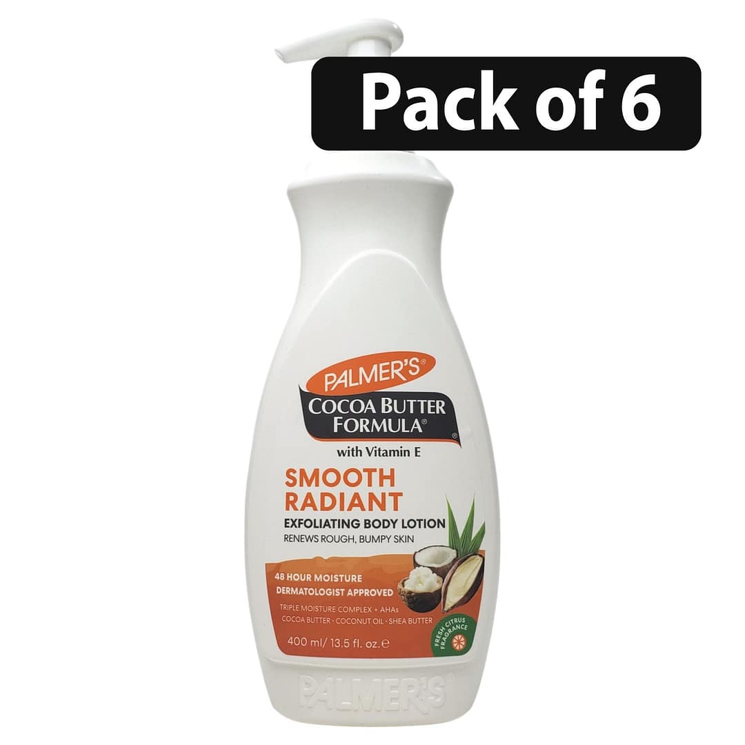 (Pack of 6) Palmer's Smooth Radiant Exfoliating Body Lotion 400ml (Pack of 6) Palmer's Smooth Radiant Exfoliating Body Lotion 400ml