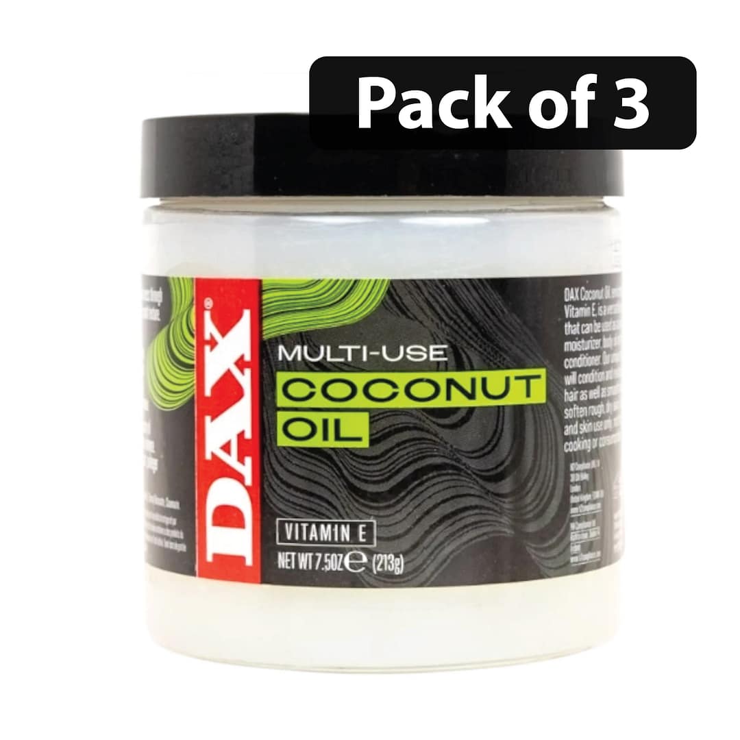 (Pack of 3) Dax Coconut Oil with Vitamin E 7.5oz 1 (Pack of 3) Dax Coconut Oil with Vitamin E 7.5oz
