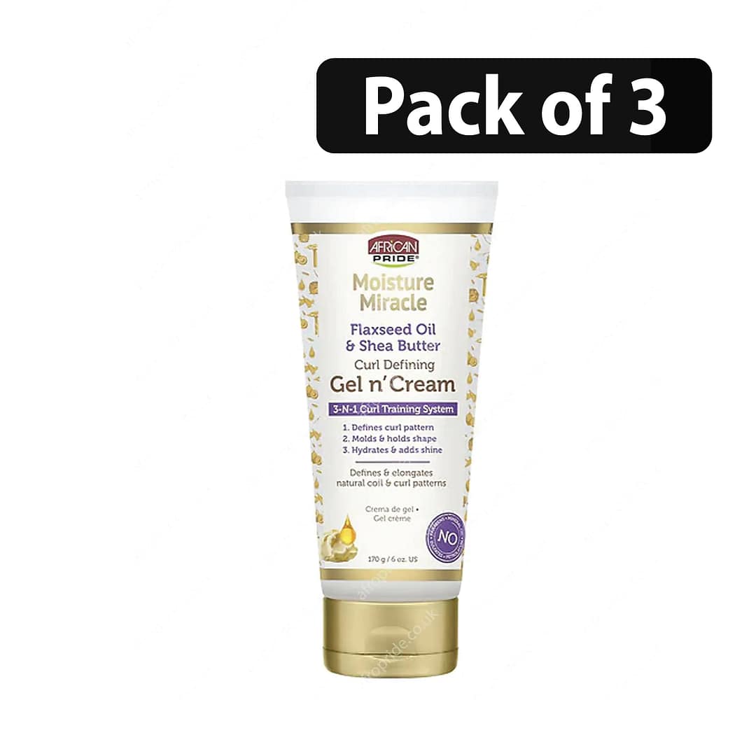 (Pack of 3) African Pride - Moisture Miracle Curl Defining Gel'N'Cream - 6oz (Pack of 3) African Pride - Moisture Miracle Curl Defining Gel'N'Cream - 6oz