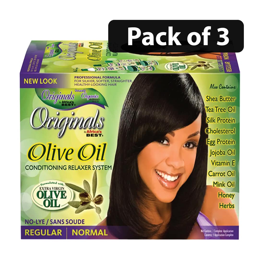 (Pack of 3) Africa’s Best Organics Olive Oil Conditioning Relaxer Regular (Pack of 3) Africa's Best Organics Olive Oil Conditioning Relaxer Regular