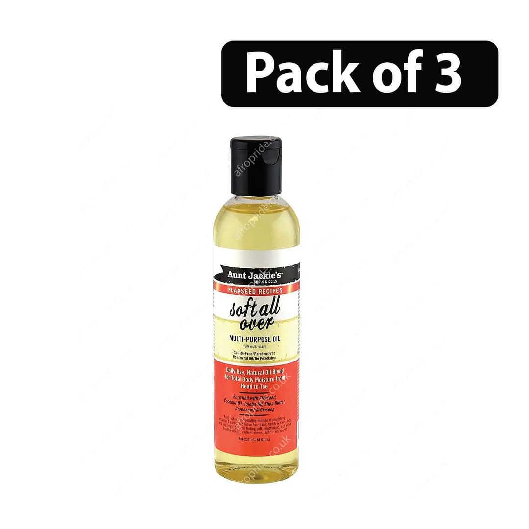 (Pack of 3) Aunt Jackie's Soft All Over Multi Purpose Oil 8oz (Pack of 3) Aunt Jackie's Soft All Over Multi Purpose Oil 8oz
