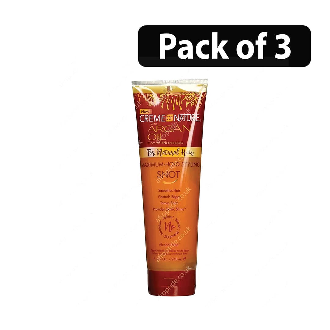 (Pack of 3) Creme of Nature Argan Oil Maximum-Hold Styling Snot 248ml (Pack of 3) Creme of Nature Argan Oil Maximum-Hold Styling Snot 248ml