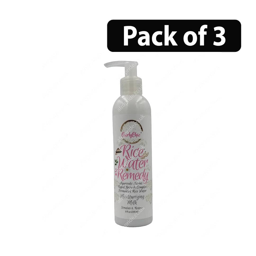(Pack of 3) CurlyChic Rice Water Remedy Moisturizing Milk 8fl.oz (Pack of 3) CurlyChic Rice Water Remedy Moisturizing Milk 8fl.oz