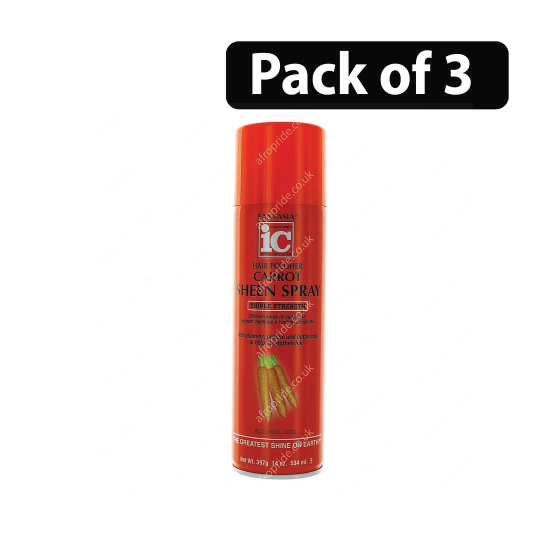 (Pack of 3) Fantasia IC Hair Polisher Carrot Sheen Spray Triple Strength 14oz (Pack of 3) Fantasia IC Hair Polisher Carrot Sheen Spray Triple Strength 14oz