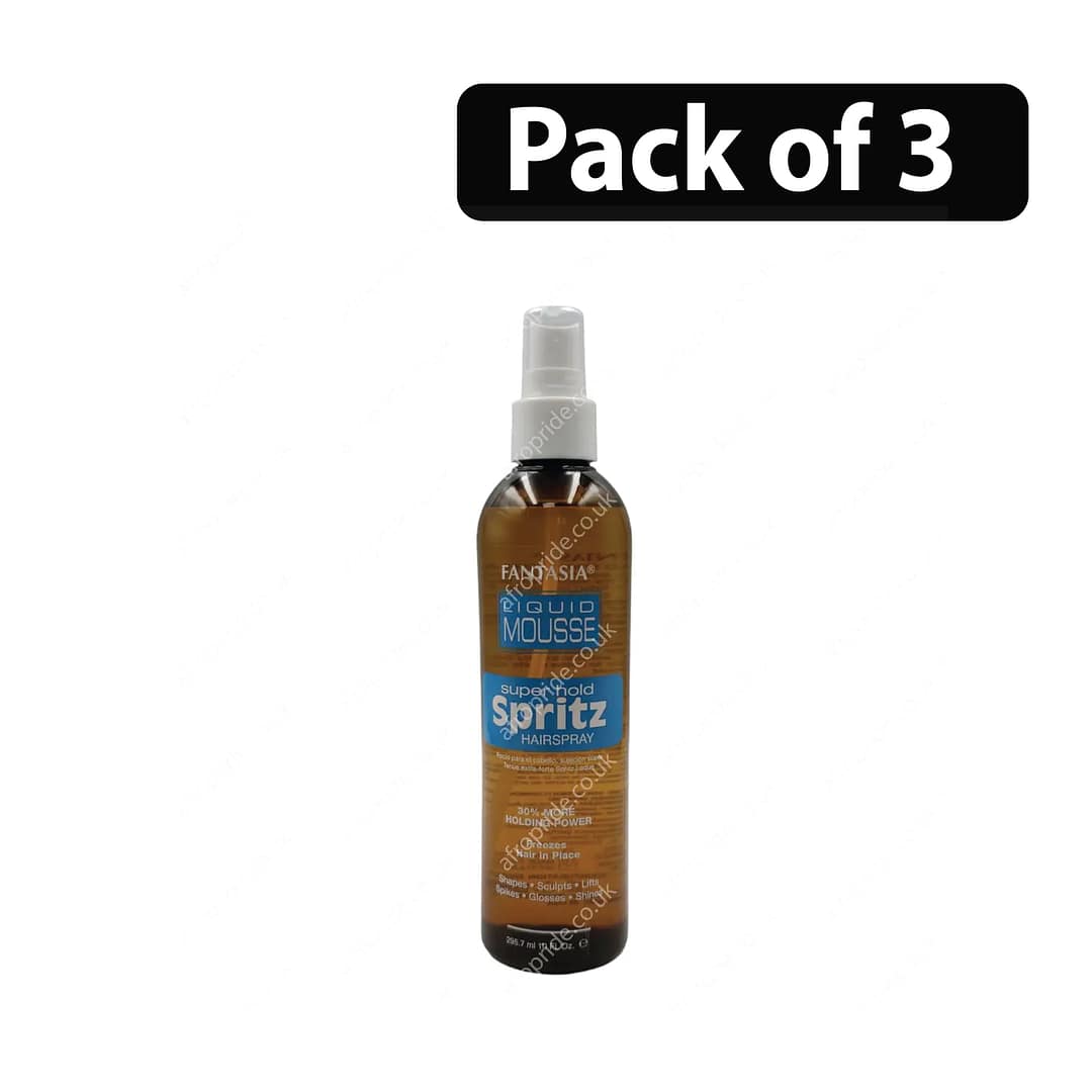 (Pack of 3) Fantasia Liquid Mousse Super Hold Spritz Hairspray 10oz (Pack of 3) Fantasia Liquid Mousse Super Hold Spritz Hairspray 10oz