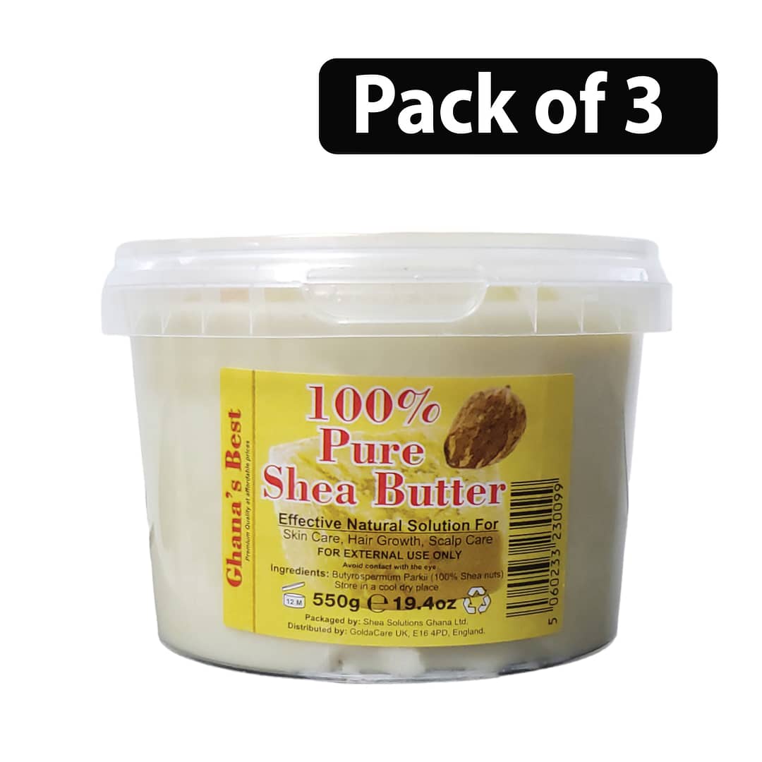 (Pack of 3) Ghana's Best 100% Pure Shea Butter 19.4 oz (White) (Pack of 3) Ghana's Best 100% Pure Shea Butter 19.4 oz (White)