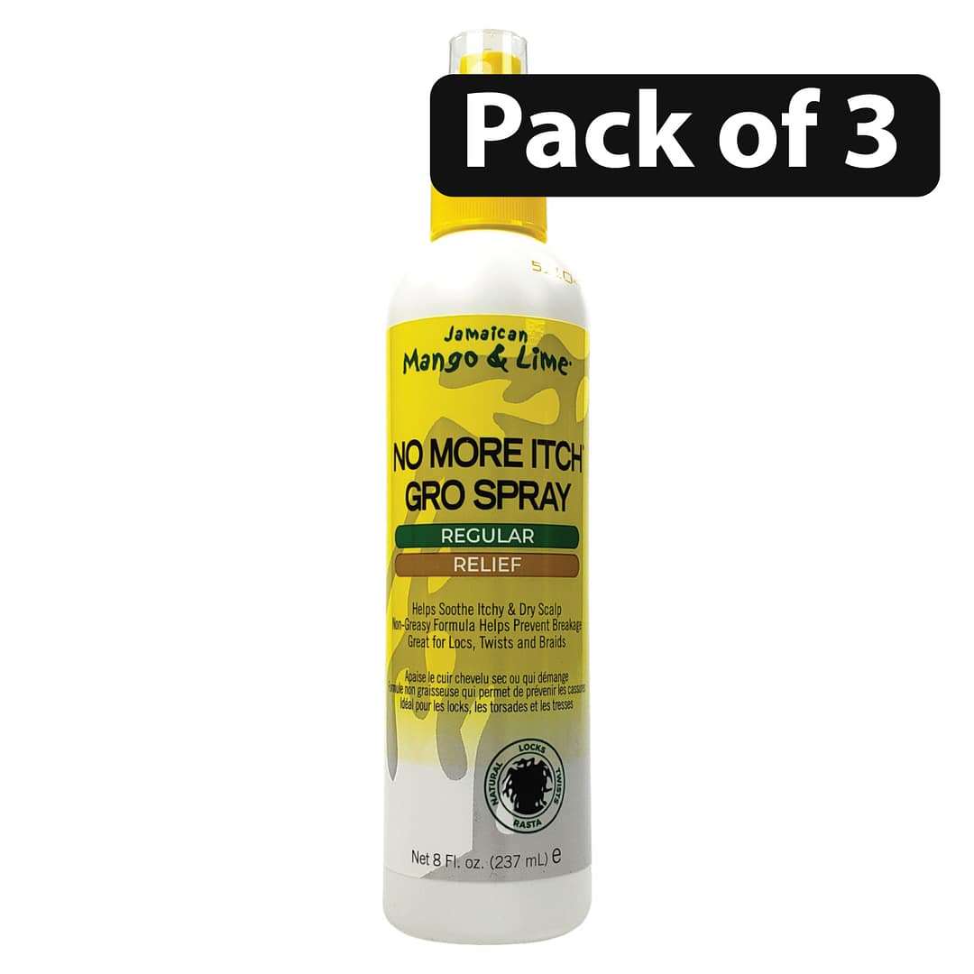 (Pack of 3) Jamaican Mango & Lime No More Itch Gro Spray Regular Relief 8oz (Pack of 3) Jamaican Mango & Lime No More Itch Gro Spray Regular Relief 8oz