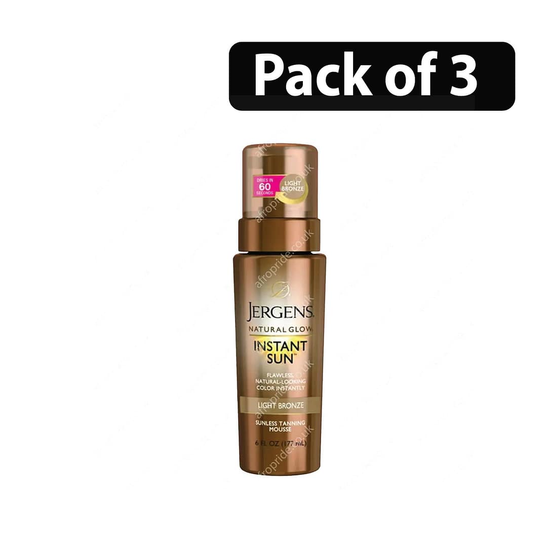 (Pack of 3) Jergens Natural Glow Instant Sun Light Bronze 6fl oz (Pack of 3) Jergens Natural Glow Instant Sun Light Bronze 6fl oz