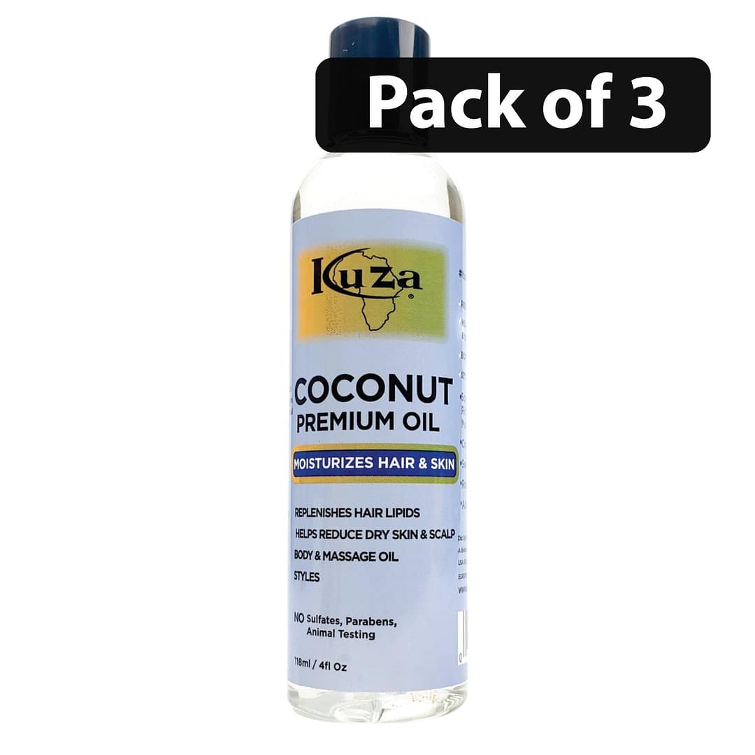 (Pack of 3) Kuza Coconut Premium Oil 4oz (Pack of 3) Kuza Coconut Premium Oil 4oz