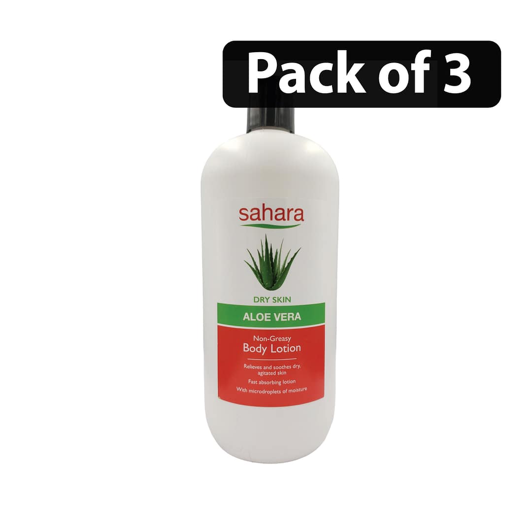 (Pack of 3) Sahara Aloe Vera Non-Greasy Body Lotion 1L (Pack of 3) Sahara Aloe Vera Non-Greasy Body Lotion 1L