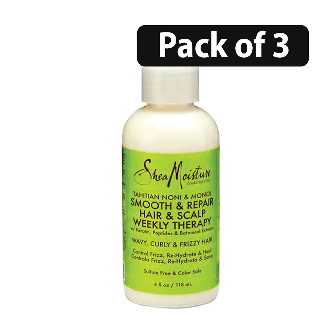 (Pack of 3) Shea Moisture Tahitian Noni & Monoi Hair & Scalp Weekly Therapy 4oz 1 (Pack of 3) Shea Moisture Tahitian Noni & Monoi Hair & Scalp Weekly Therapy 4oz N