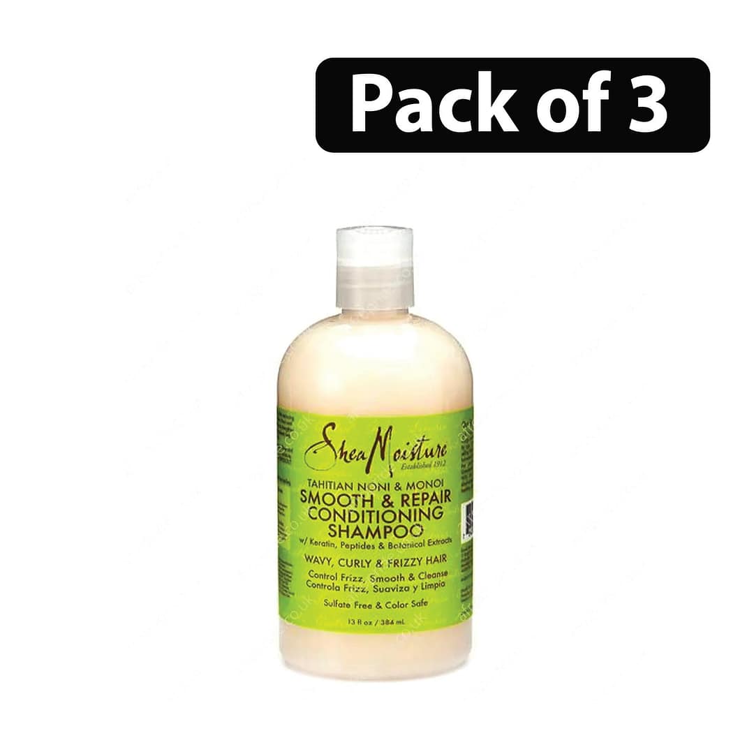 (Pack of 3) Shea Moisture Tahitian Noni & Monoi Smooth & Repair Shampoo 12oz (Pack of 3) Shea Moisture Tahitian Noni & Monoi Smooth & Repair Shampoo 12oz
