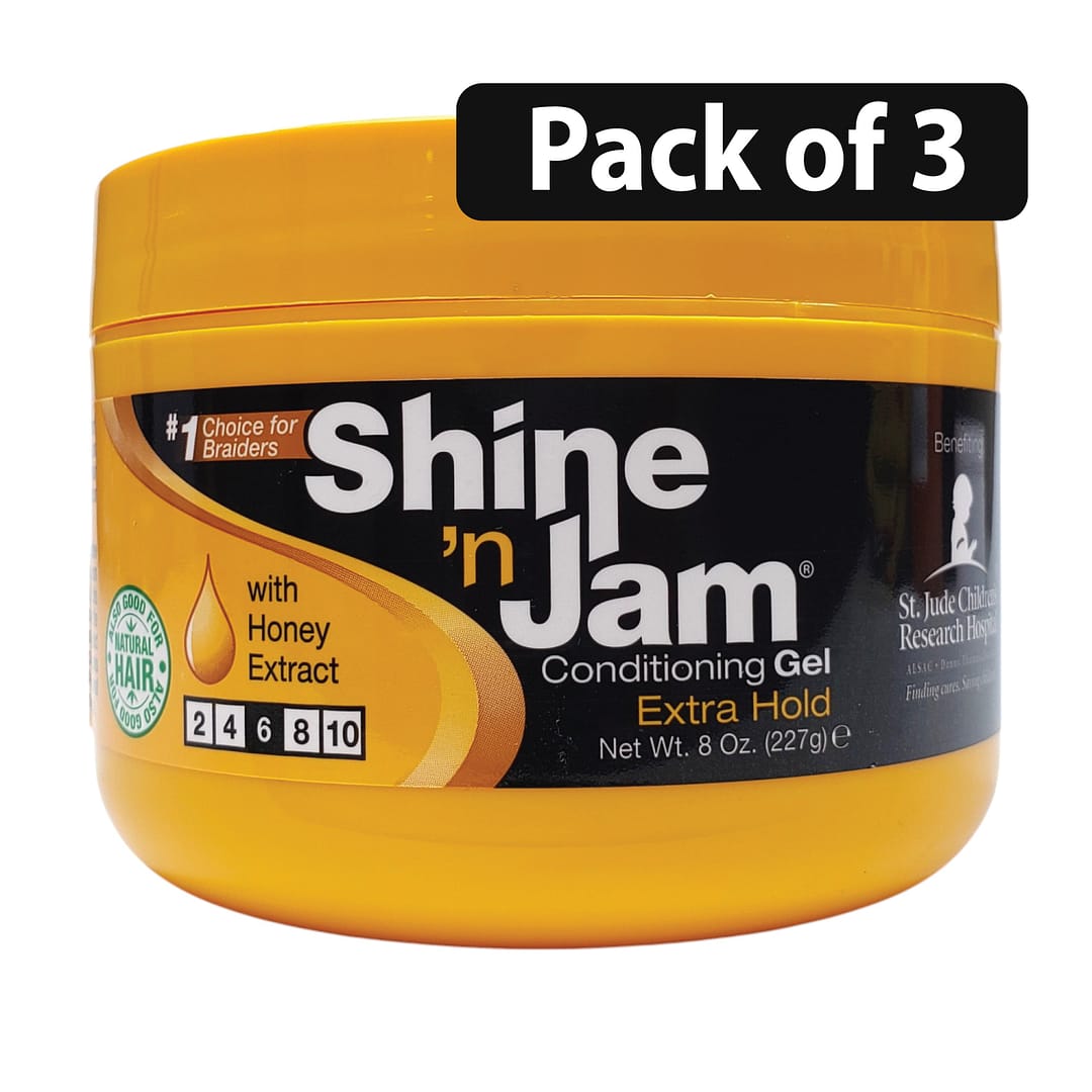 (Pack of 3) Shine ‘n Jam Conditioning Gel Extra Hold 8oz (Pack of 3) Shine ‘n Jam Conditioning Gel Extra Hold 8oz
