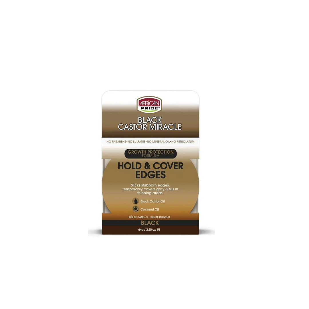 African Pride Black Castor Miracle Hold & Cover Edges 64g African Pride Black Castor Miracle Hold & Cover Edges 64g