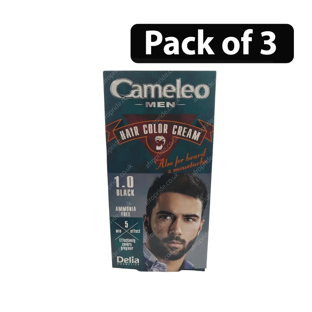 (Pack of 3) Cameleo Men Hair Color Cream 30ml 1.0