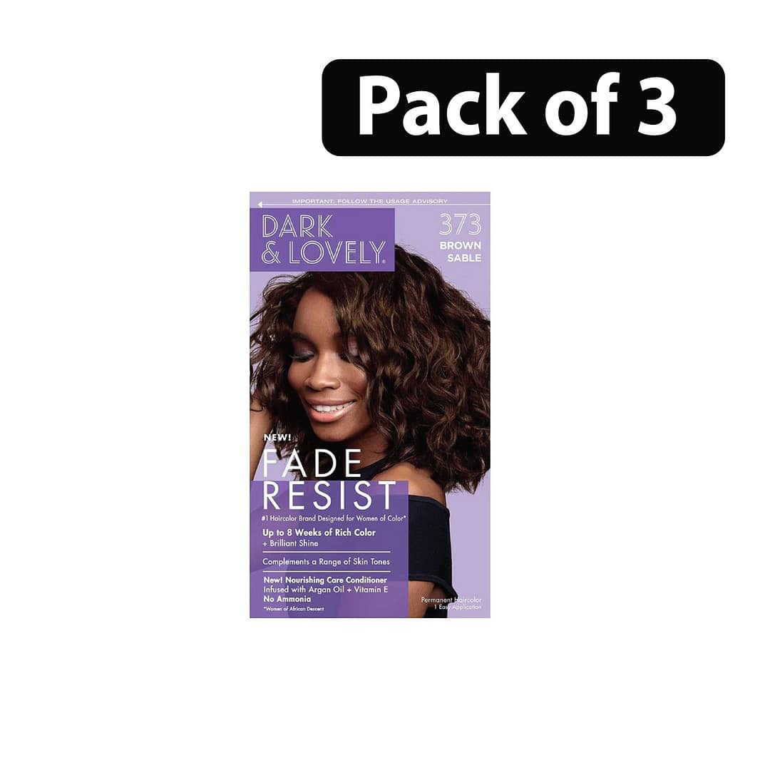 (Pack of 3) Dark & Lovely Fade Resist 373 Brown Sable Hair Color