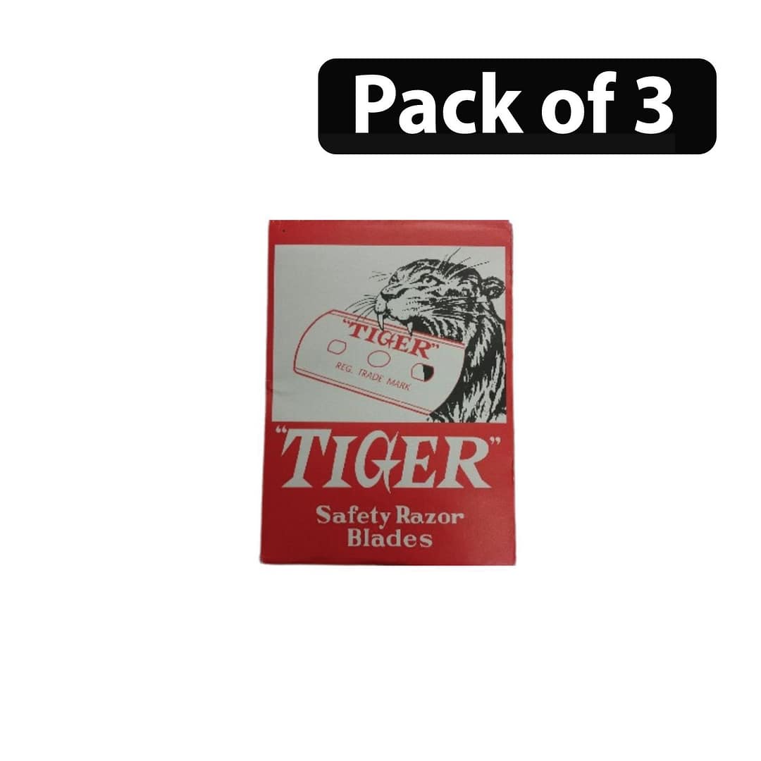 (Pack of 3) Tiger Shafety Razor Blades 100 (Pack of 3) Tiger Shafety Razor Blades 100
