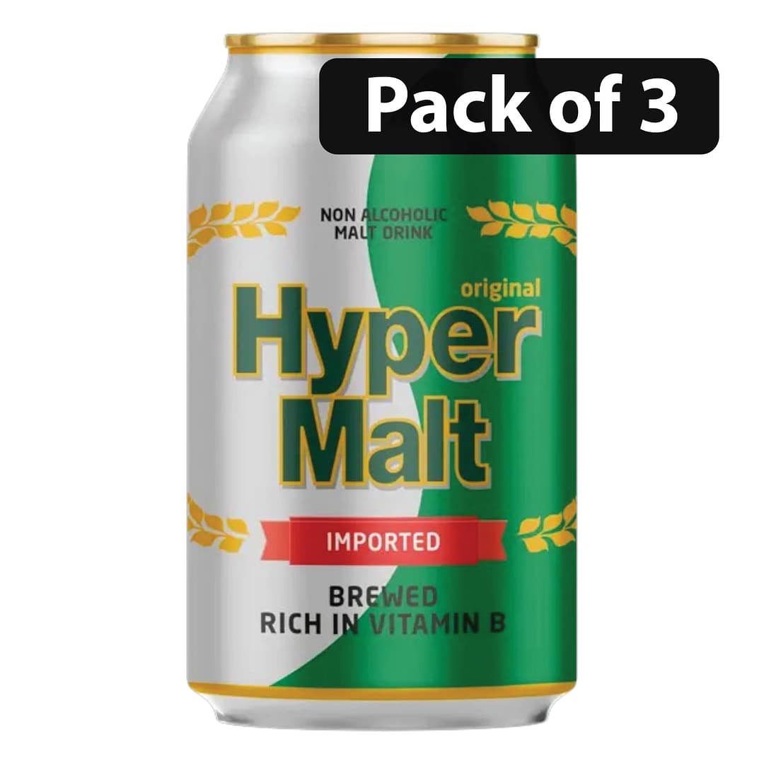 (Pack of 3) Hyper Malt Original Non Alcoholic Malt Drink Can 330ml 1 (Pack of 3) Hyper Malt Original Non Alcoholic Malt Drink Can 330ml