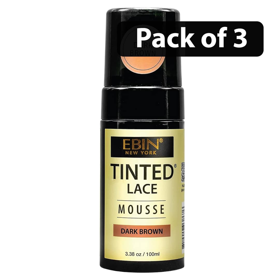 (Pack of 3) Ebin Tinted Lace Mousse 100ml Dark Brown (Pack of 3) Ebin Tinted Lace Mousse 100ml Dark Brown