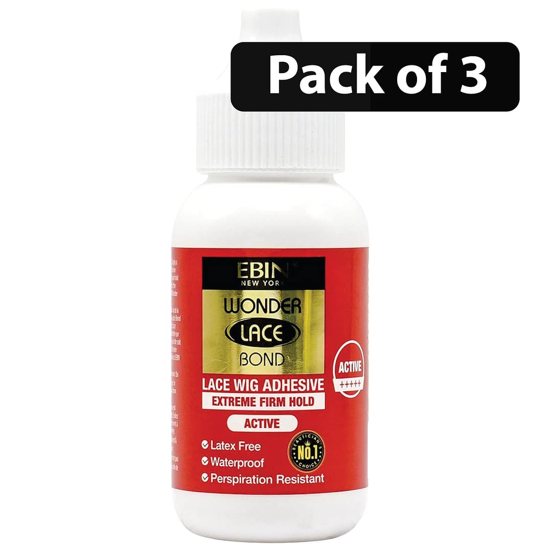 (Pack of 3) Ebin Wonder Lace Bond Lace Wig Adhesive Extreme Firm Hold 35ml (Pack of 3) Ebin Wonder Lace Bond Lace Wig Adhesive Extreme Firm Hold 35ml