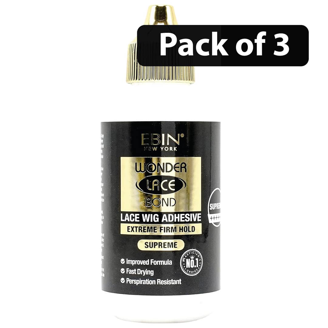 (Pack of 3) Ebin Wonder Lace Bond Lace Wig Adhesive Extreme Firm Hold supreme 35ml (Pack of 3) Ebin Wonder Lace Bond Lace Wig Adhesive Extreme Firm Hold supreme 35ml