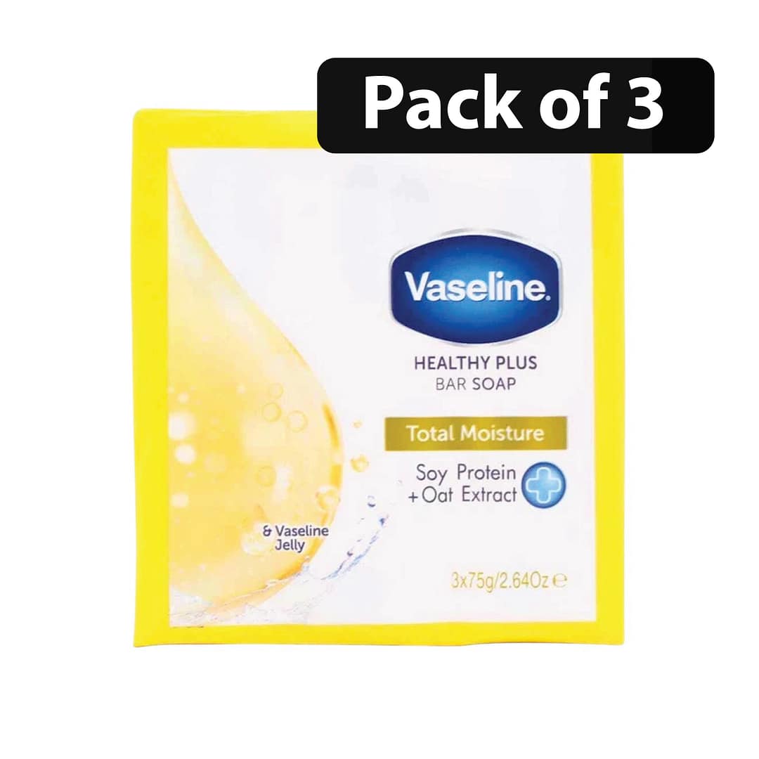 (Pack of 3) Vaseline Healthy Plus Bar Soap 3x75g 1 (Pack of 3) Vaseline Healthy Plus Bar Soap 3x75g