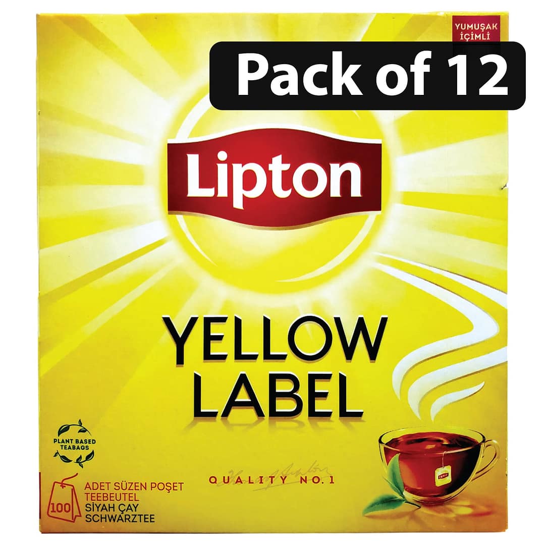 (Pack of 12) Lipton Yellow Label Tea (100 Tea Bags x 1.50g) 150g 1 (Pack of 12) Lipton Yellow Label Tea (100 Tea Bags x 1.50g) 150g