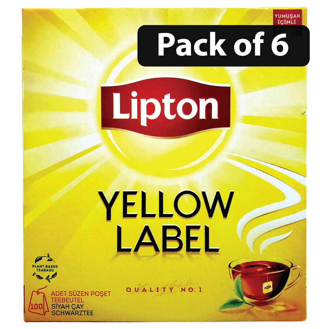 (Pack of 6) Lipton Yellow Label Tea (100 Tea Bags x 1.50g) 150g 1 (Pack of 6) Lipton Yellow Label Tea (100 Tea Bags x 1.50g) 150g