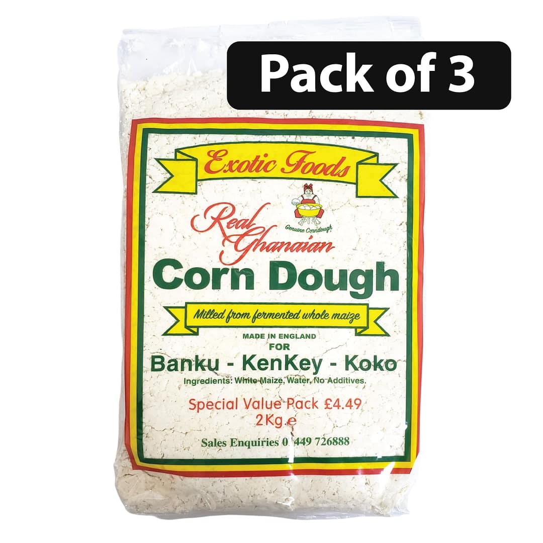 (Pack of 3) Exotic Foods Red Ghanaian Corn Dough 2kg