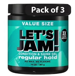(Pack of 3) Let's Jam Regular Hold Condition & Shine Gel 14oz
