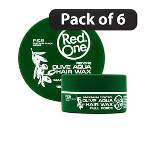 (Pack of 6) Red One Olive Aqua Hair Wax
