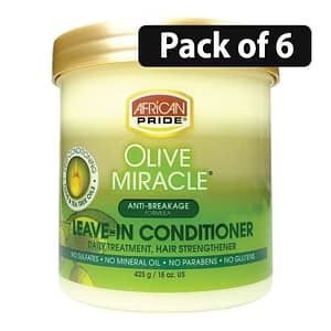 (Pack of 6) African Pride Olive Miracle Leave In Conditioner 425g