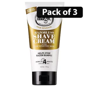(Pack of 3) Magic Razorless Cream Shave Smooth 6oz