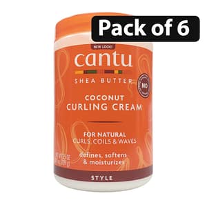 (Pack of 6) Cantu Shea Butter for Natural Hair Coconut  Curling Cream 25oz