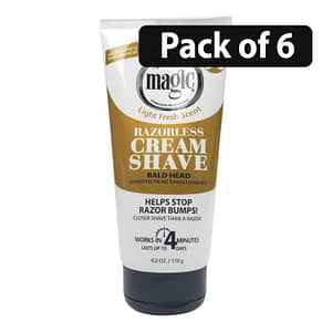 (Pack of 6) Magic Razorless Cream Shave Smooth 6oz