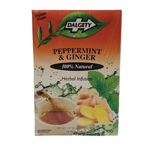 Dalgety Organic Ginger Herbal Infusion (18 Herbal Teabags) Peppermint & Ginger