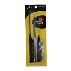 Murry Styling Comb Tail Comb Set 3PC Black TC3 BLK