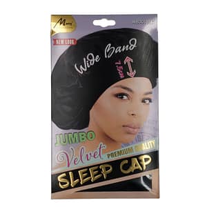 Murry Wide Band Jumbo Velvet Sleep Cap M8001BLK