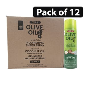(Pack of 12) ORS Olive Oil Nourishing Sheen Spray Infused With Coconut Oil 10oz