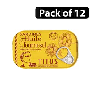 (Pack of 12) Titus Sardines Al Huile De Tournesol 125g