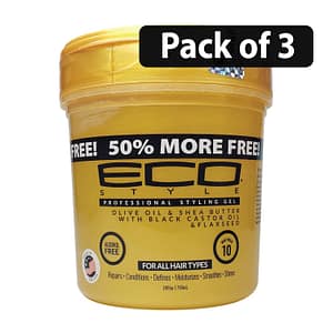 (Pack of 3) ECO Black Castor & Flaxseed Gel 24oz